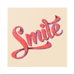 Smile - retro typography Posters and Art